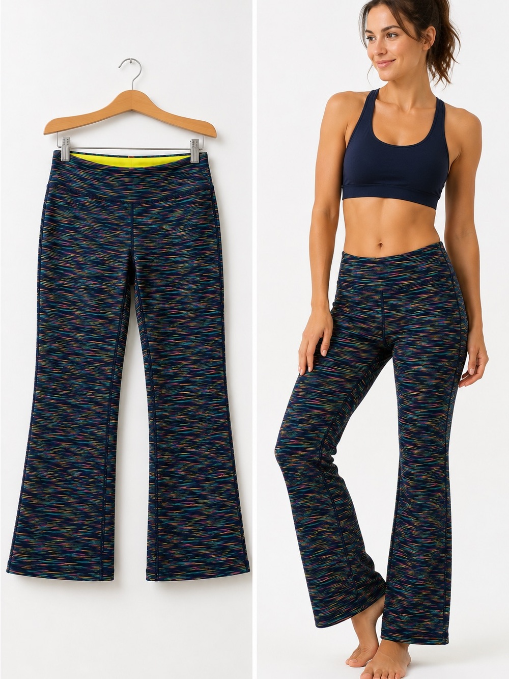 Lands’ End Space Dye Yoga Pants XL Petite 18P Activewear